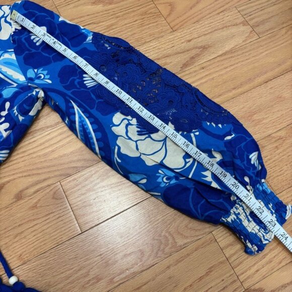 House f arlow 960 lue ream loral inen lend iece kirt et - Picture 10 of 15